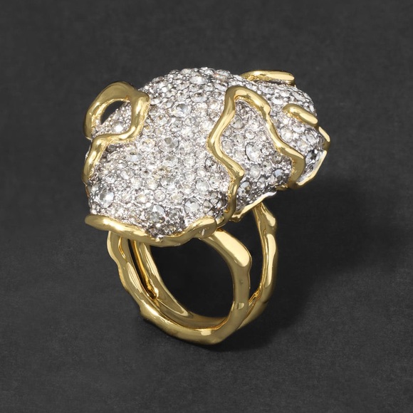 ALEXIS BITTAR • SOLANALES LARGE CRYSTAL PAVE GEODE RING sz 7. - Picture 1 of 11